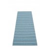 Modrý tkaný vinylový koberec běhoun Pappelina Carl Blue FOG, pruhy
