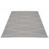 šedý tkaný vinylový koberec běhoun Pappelina Max Grey/Vanilla, vzor síť, skřížené čáry