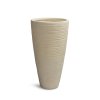 Květináč Stripe, podlahová váza, květináč, velký, kompozit, krémová, bílá, Fleur Ami