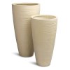 Květináč Stripe, podlahová váza, květináč, velký, kompozit, krémová, bílá, Fleur Ami