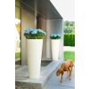 Květináč, váza, Polystone Conical, krémová, bílá, Fleur Ami