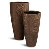 Váza, Květináč, River curved, venkovní, velký, polystone, Fleur Ami, hnědý, vlny