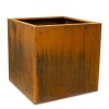 Corten steel květináč, krychle, vekovní, rez, Fleur Ami