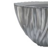 Lodička, oválný, Květináč, River, venkovní, velký, polystone, Fleur Ami, stříbrný, vlny