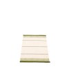 Zelený tkaný vinylový koberec běhoun Pappelina Belle Dark Olive, s pruhy