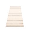 Šedý tkaný vinylový koberec běhoun Pappelina Belle Warm grey, s pruhy