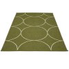 zelený tkaný vinylový koberec běhoun Pappelina Boo Dark olive, kruhy