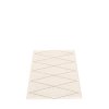 Béžový tkaný vinylový koberec běhoun Pappelina Max Mud/Vanilla, vzor síť, skřížené čáry