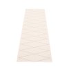 Šedý tkaný vinylový koberec běhoun Pappelina Max Linen/Vanilla, vzor síť, skřížené čáry