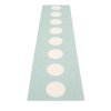 Tyrkysový tkaný vinylový koberec běhoun Pappelina VERA Turquoise, kruhy