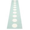 Tyrkysový tkaný vinylový koberec běhoun Pappelina VERA Turquoise, kruhy