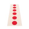 Červený tkaný vinylový koberec běhoun Pappelina VERA Red, kruhy
