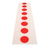 Červený tkaný vinylový koberec běhoun Pappelina VERA Red, kruhy