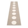 Béžový tkaný vinylový koberec běhoun Pappelina VERA Mud, kruhy