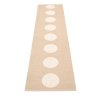 Béžový tkaný vinylový koberec běhoun Pappelina VERA Beige, kruhy