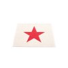 červený, bílý, vinylový koberec VIGGO ONE, vzor hvězdy, red, vanilla