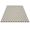 šedý, tkaný vinylový koberec běhoun Pappelina DANA warm grey, charcoal, vzor molekul DNA, přesýpacích hodin