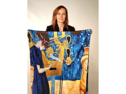 Kašmírová šála Gustav Klimt - Hudba / Marc Shagal - Nevěsta