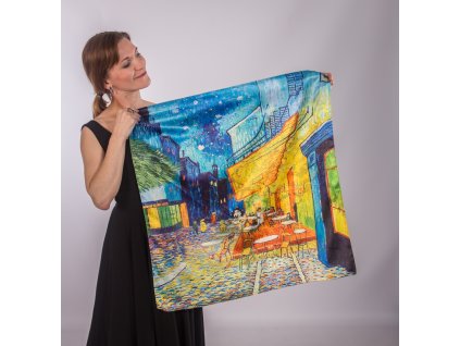 Šátek Vincent van Gogh - Terasa kavárny v noci / Morušovník