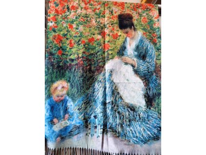Kašmírová šála - Leslie / Monet - Mladá zahradnice / Madame Monetová