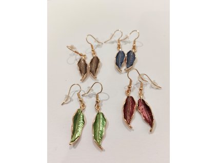 Smaltové náušnice - Lístky