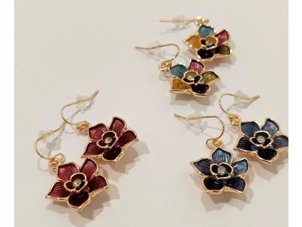 Smaltové náušnice - Kvítky