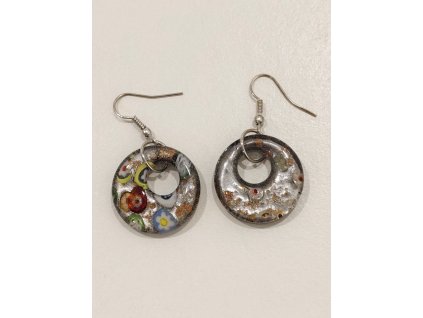 Skleněné kruhové náušnice - černé