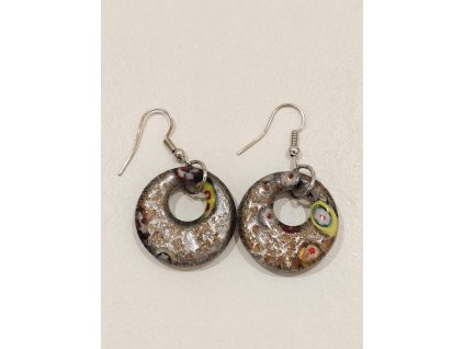 Skleněné kruhové náušnice - černé 2