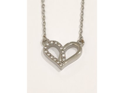 Řetízek chirurgická ocel - Půlené srdce