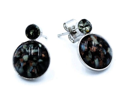 grau rose náušnice