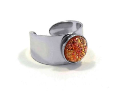 coral prsten široký