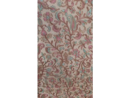 Extra jemná kašmírová šála s vyšívanými vzory - krémově bílá