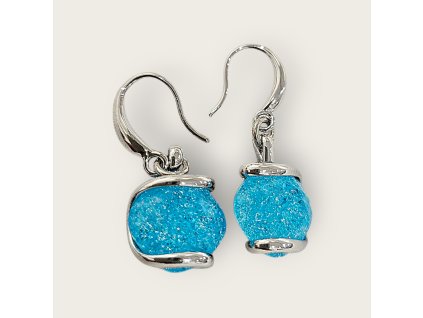 Náušnice Blankytně modré - rhodium