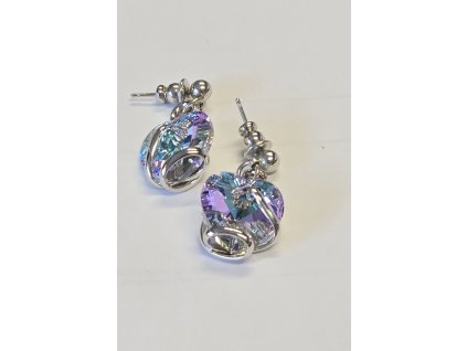 Náušnice Modrofialové srdce