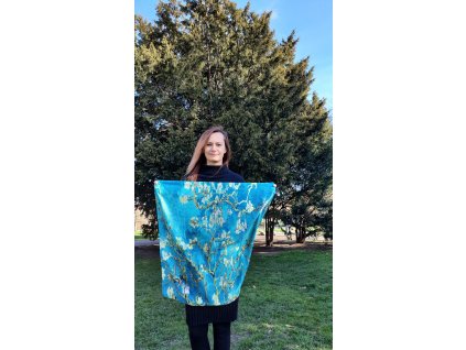 Hedvábný šátek Vincent van Gogh - Mandlové květy