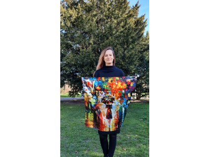 Hedvábný šátek Leonid Afremov - Princezna deště