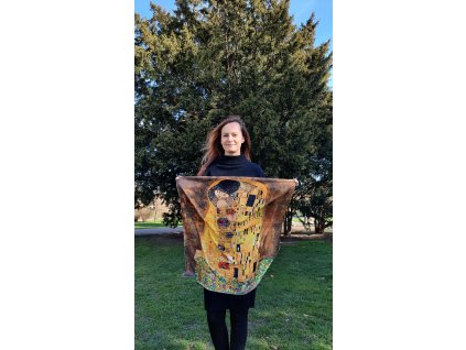 Hedvábný šátek Gustav Klimt - Polibek/Vatikán