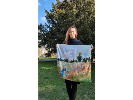 Hedvábný šátek Claude Monet - Makové pole