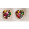 Náušnice s kamínky - Srdíčko