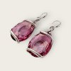 Náušnice Andrea Marazzini Fuchsia Drop rhodium