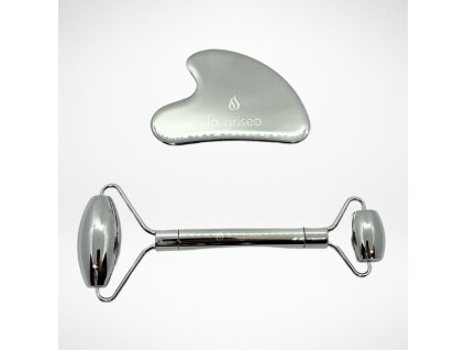 Set Ice Gua Sha + Roller nerez ocel