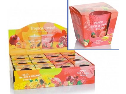 Svíčka v konickém skle 115g - Tropical Twist - červená