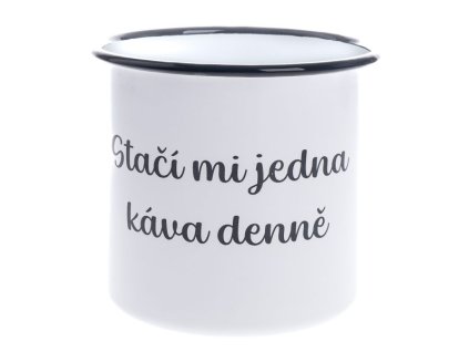 6E6B75767D 6B5C5A5A5A5A5A5B5B6F6260 smaltovy dekoracni hrnek staci mi jedna kava denne 1000ml 0 36