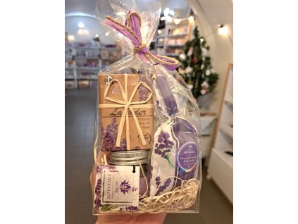 Balíček levandule - pytlíček + mini svíčka + mádlo