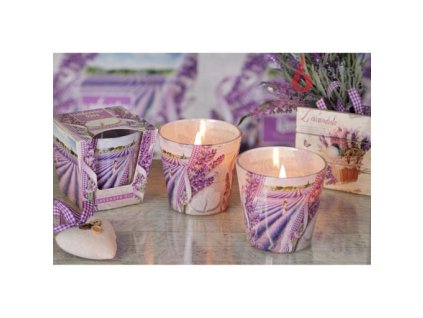 Svíčka ve skle 115g Lavender Kiss - Lavender Oil Bartek Candle