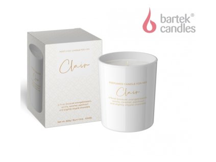 Svíčka ve skle 220g bílá - For Her - Clair - Bartek