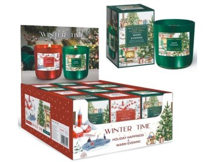 Svíčka ve skle 150g dřevěný knot Winter Time - WARM EVENING