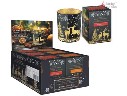 Svíčka ve skle 200g dřevěný knot Warm Evening - Mulled wine