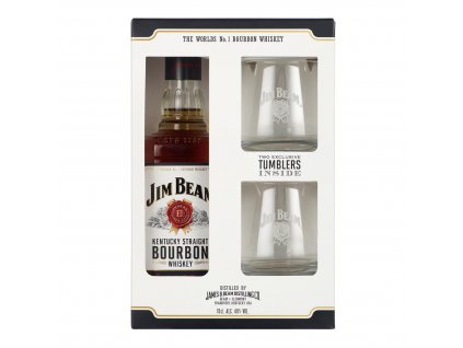 Jim Beam White Label 0,7l + 2 sklenice