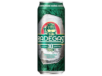 Radegast Rázná 10 pivo výčepní světlé 0,5l plech